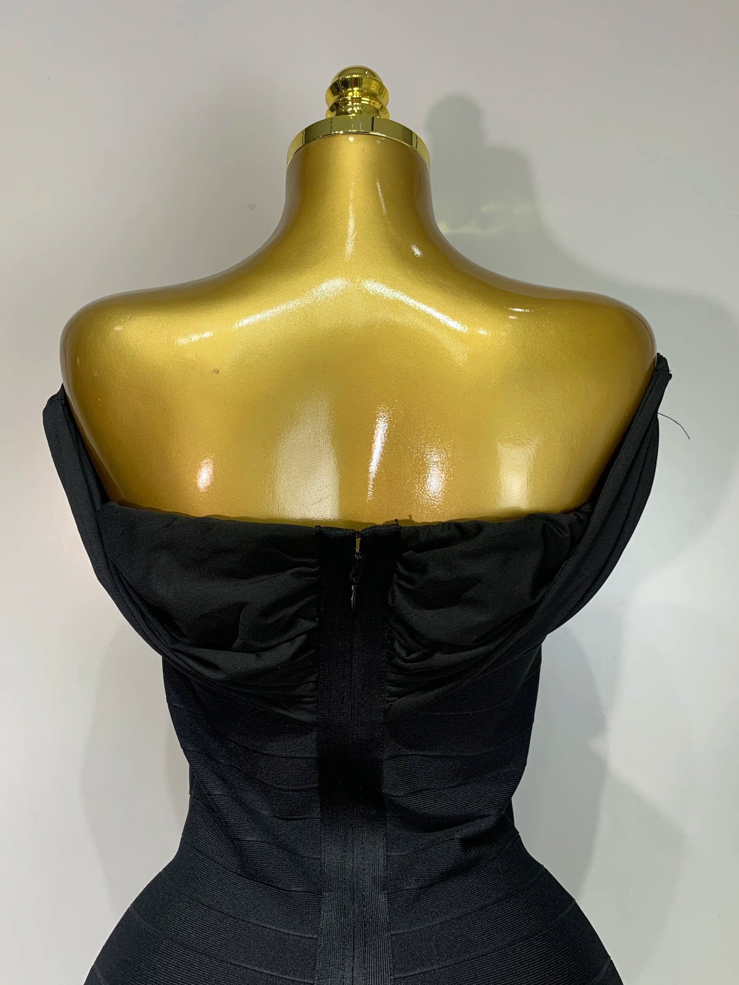 Sexy Strapless Black Off-shoulder Mini Bandage Celebrity Cocktail Party Evening Dress