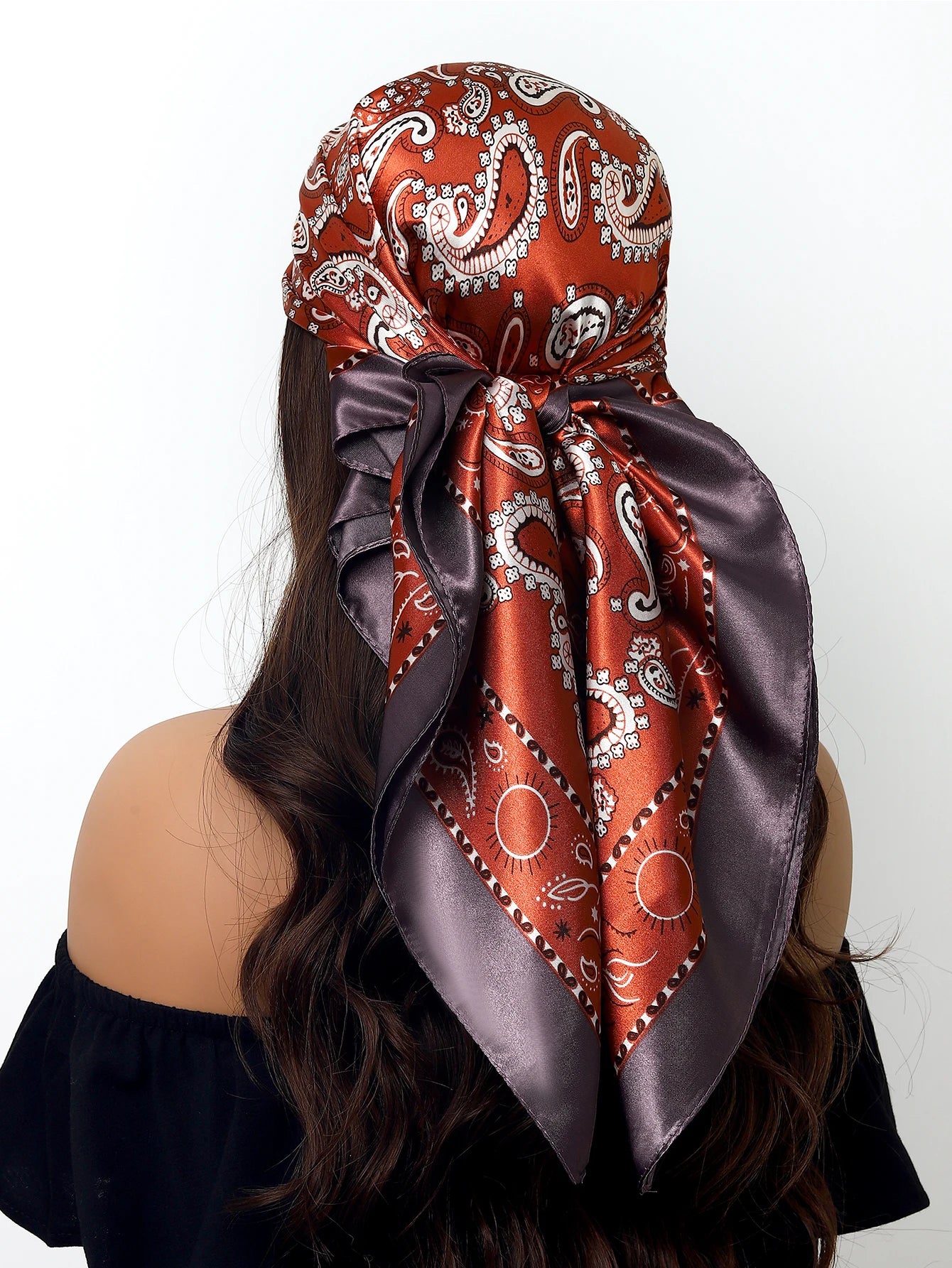 90cm Women Four Seasons Square Silk Satin Bandana Wrap Shawl Scarves Scarfs Sqk2