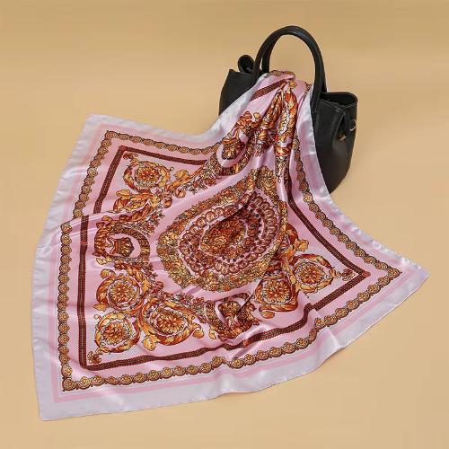Women Fashion Silk Square Scarf Printed Flower Pashmina Bandana Scarves