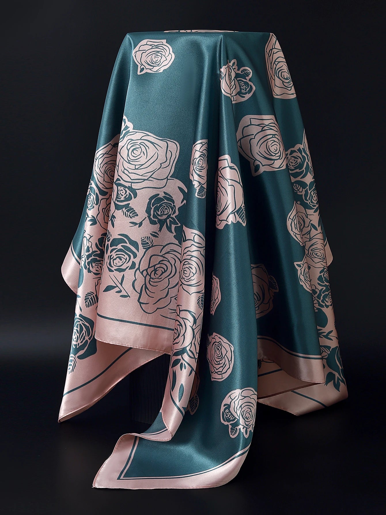 90cm Women Four Seasons Square Silk Satin Bandana Wrap Shawl Scarves Scarfs Sqk2
