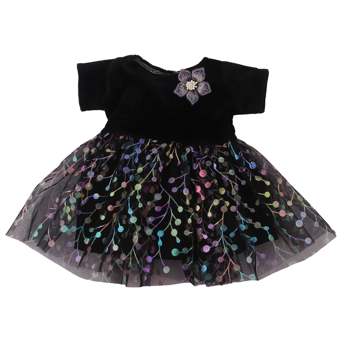 18 Inch 43 cm Baby Newborn Girl Black Mesh Skirt Princess Prom Dress Doll Toys