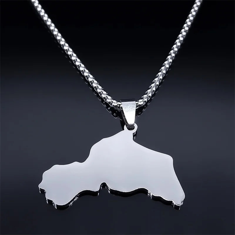 Women Men Kurdistan Afghanistan Region Flag Map Stainless Steel Pendants Necklace