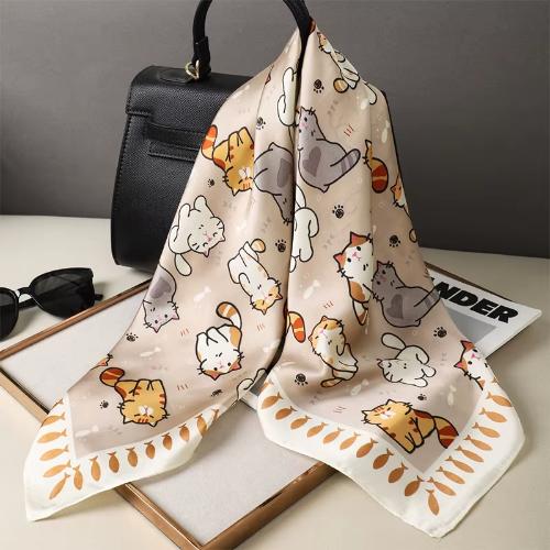 Women Fashion Square Small Silk Satin Scarf Design Printed Bandana Scarves