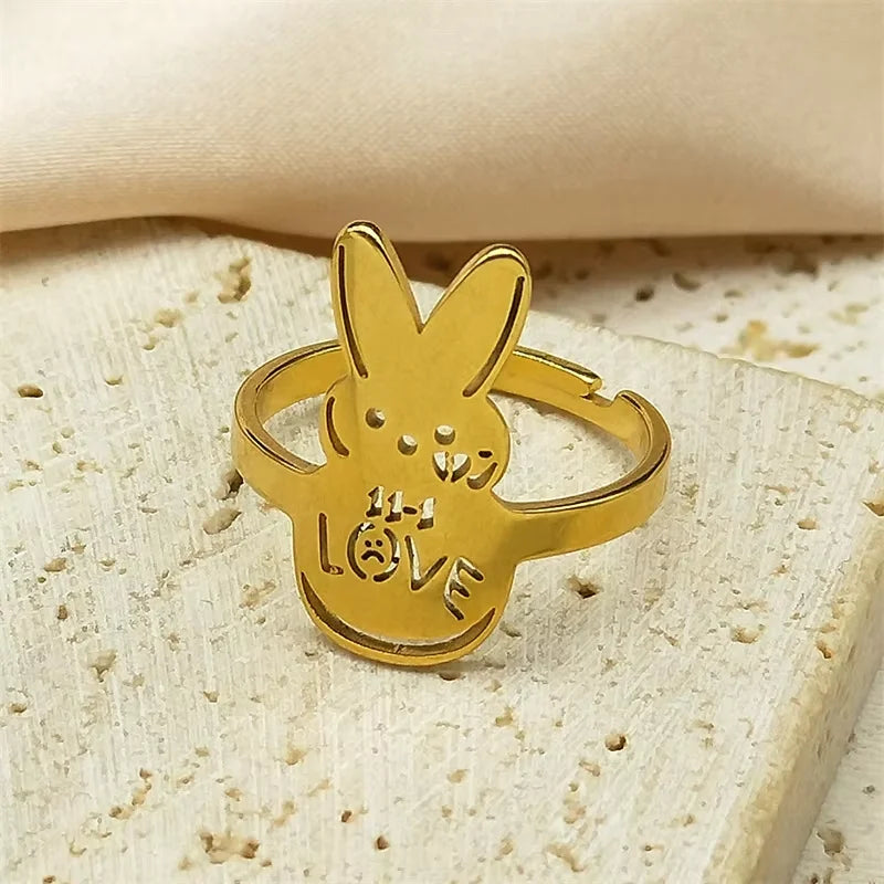 Women Men Kpop Lil Peep Rabbit Sad Stainless Steel Chain Necklace Pendant