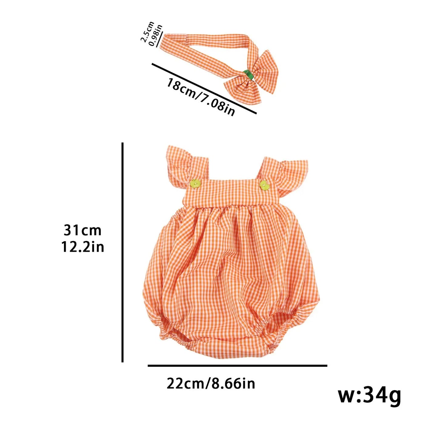 55cm Baby Girl Doll Plaid Skirt + Hairband Outfit Clothes Suit For 22 Inches Reborn Toys