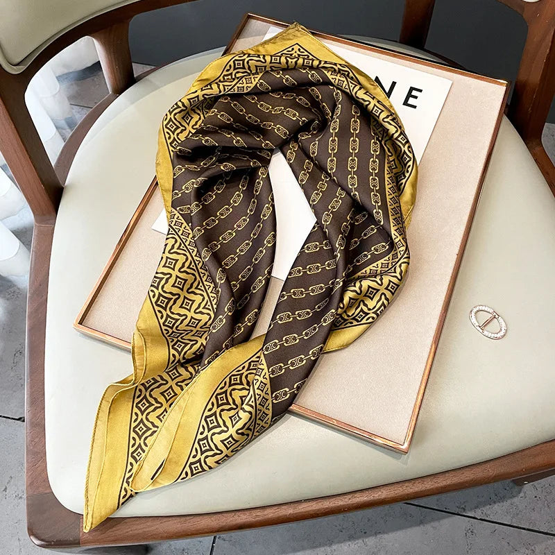 70x70cm Women Four Seasons Small Square Silk Satin Bandana Wrap Shawl Scarves Scarfs Sqk7