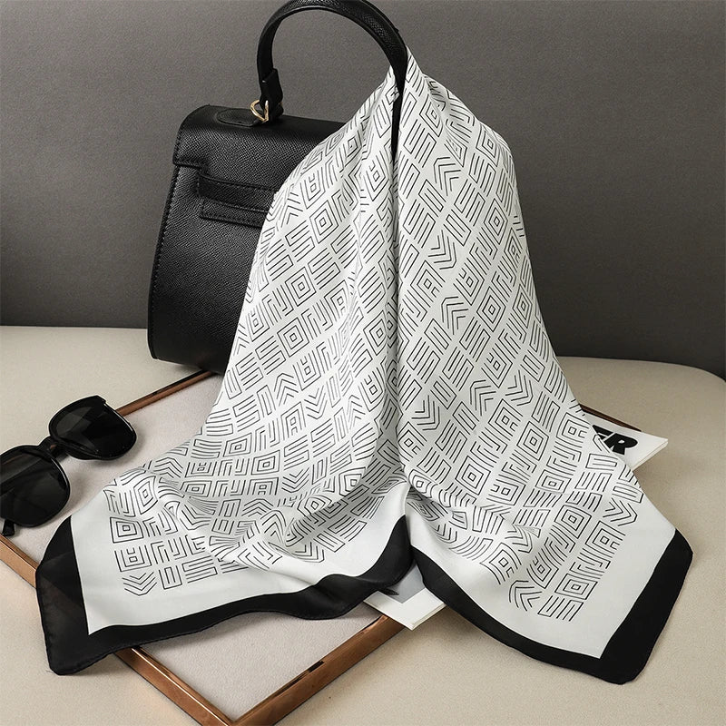 Women Fashion Square Small Silk Satin Scarf Design Printed Bandana Scarves