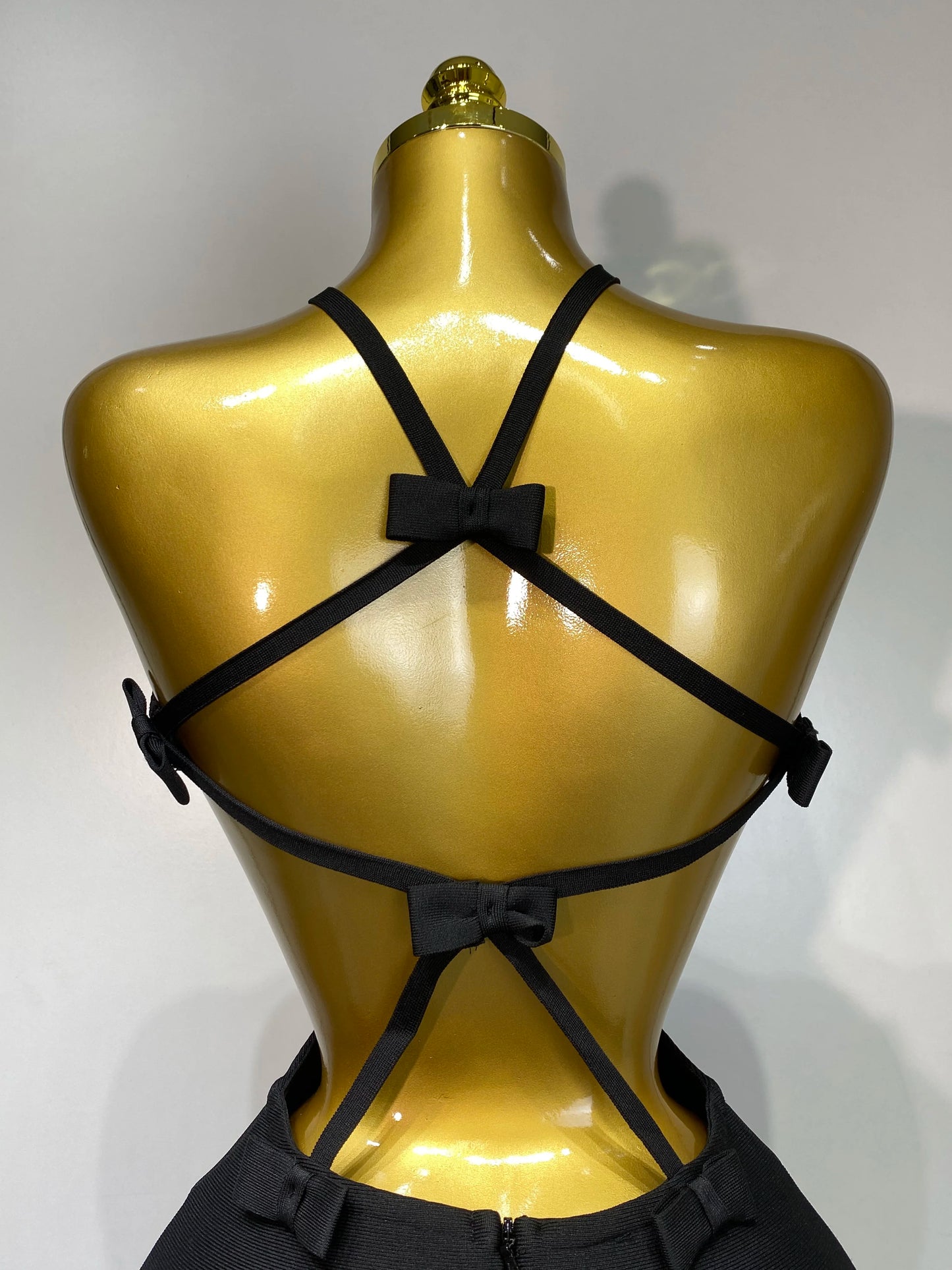 Sexy Backless Cut Out Bow Tie Bandage Celebrity Evening Party Birthday Dress