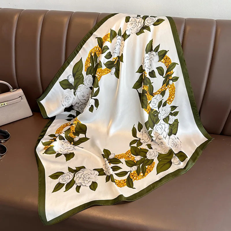 70cm Women Fashion Silk Satin Design Scarf Bandana Shawl Wrap Scarves