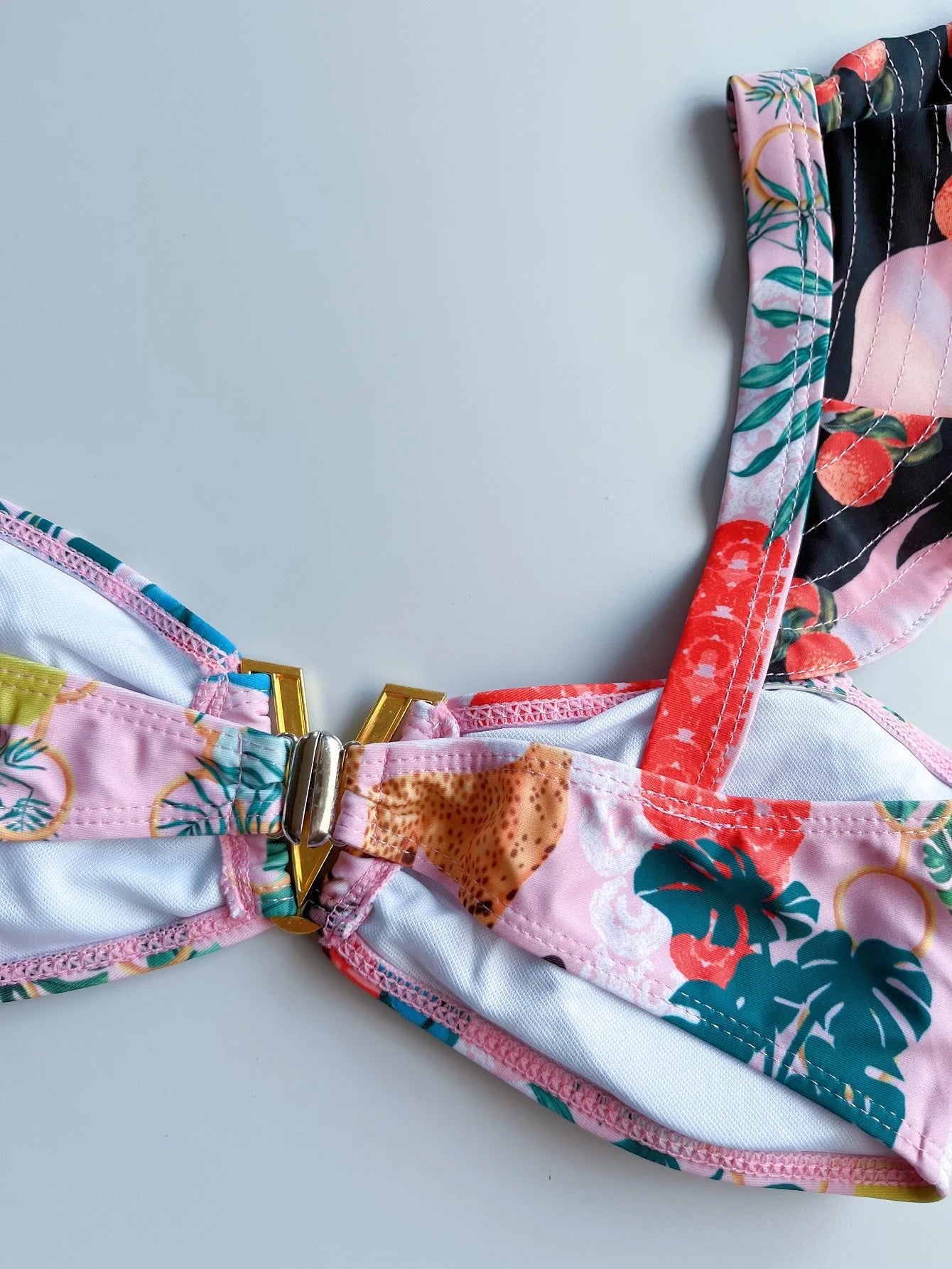 Two-Pieces Sexy Floral Push-Up Strappy Ruffles Bandage Bikini Swimsuit Swimwear Bathing Suit