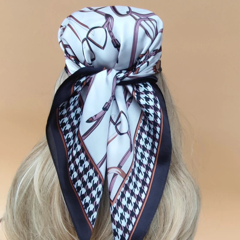 70X70CM Women Four Seasons Square Silk Satin Bandana Wrap Shawl Scarves Scarfs gf02