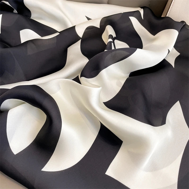 180x90cm Women Fashion Large Satin Silk Scarf Bandana Turban Shawl Scarves