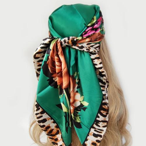 90cm Women Four Seasons Square Silk Satin Bandana Wrap Shawl Scarves Scarfs gf08