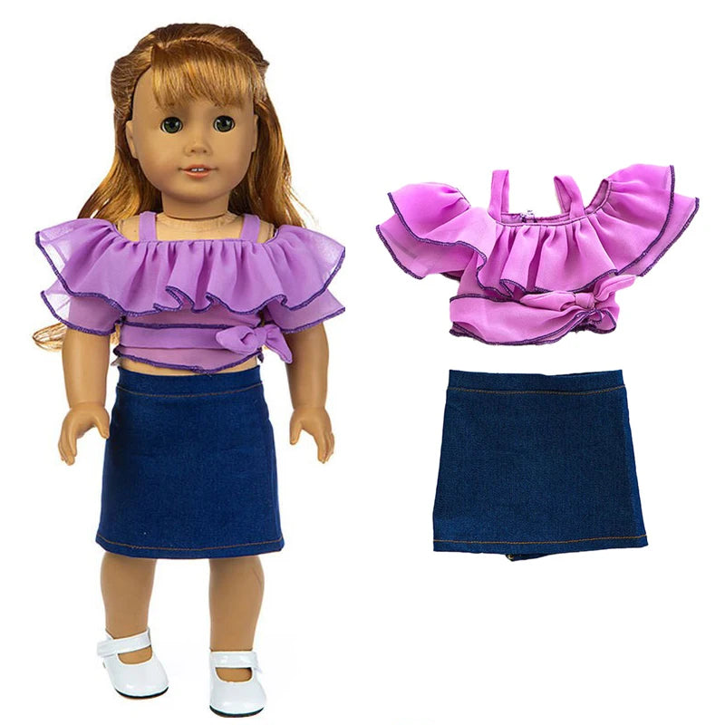 43cm Baby Doll Clothes 18 Inch American OG Girl Outfit Toys Wear d