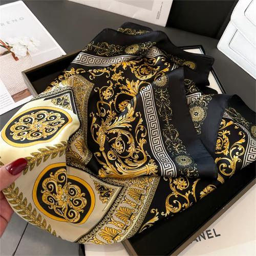 Women Silk Feeling Design Satin Square Scarf Wrap Shawl Scarves