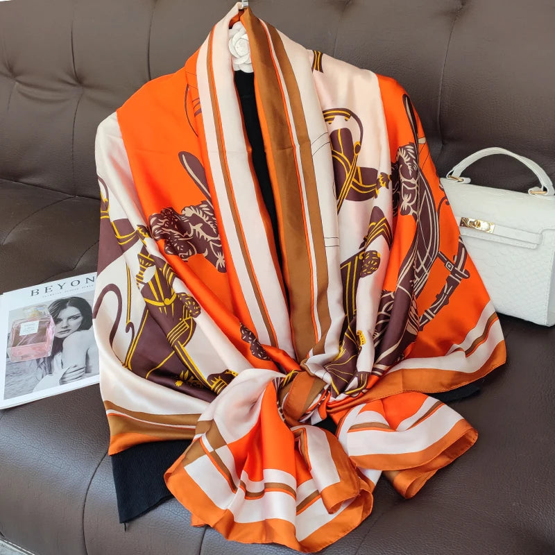 180X90cm Women Four Seasons Bandanna Designs Square Wrap Shawl Scarf Scarves kgL2