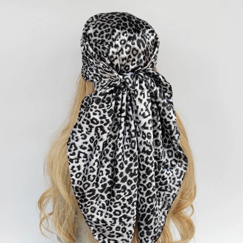 90cm Women Four Seasons Square Silk Satin Bandana Wrap Shawl Scarves Scarfs Spk11