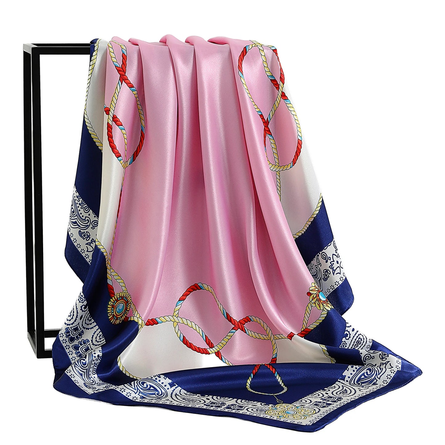 90*90cm Vintage Flowers Women Four Seasons Bandanna Designs Square Wrap Shawl Scarf Scarves fk3
