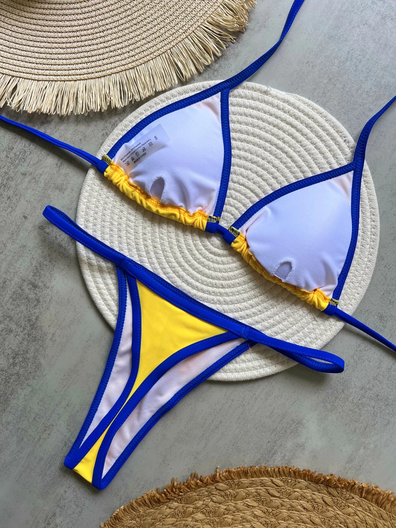 G-string Thong Brazilian Bikini Swimsuit Two-pieces Bikini Brazil Flag Bathing Suit