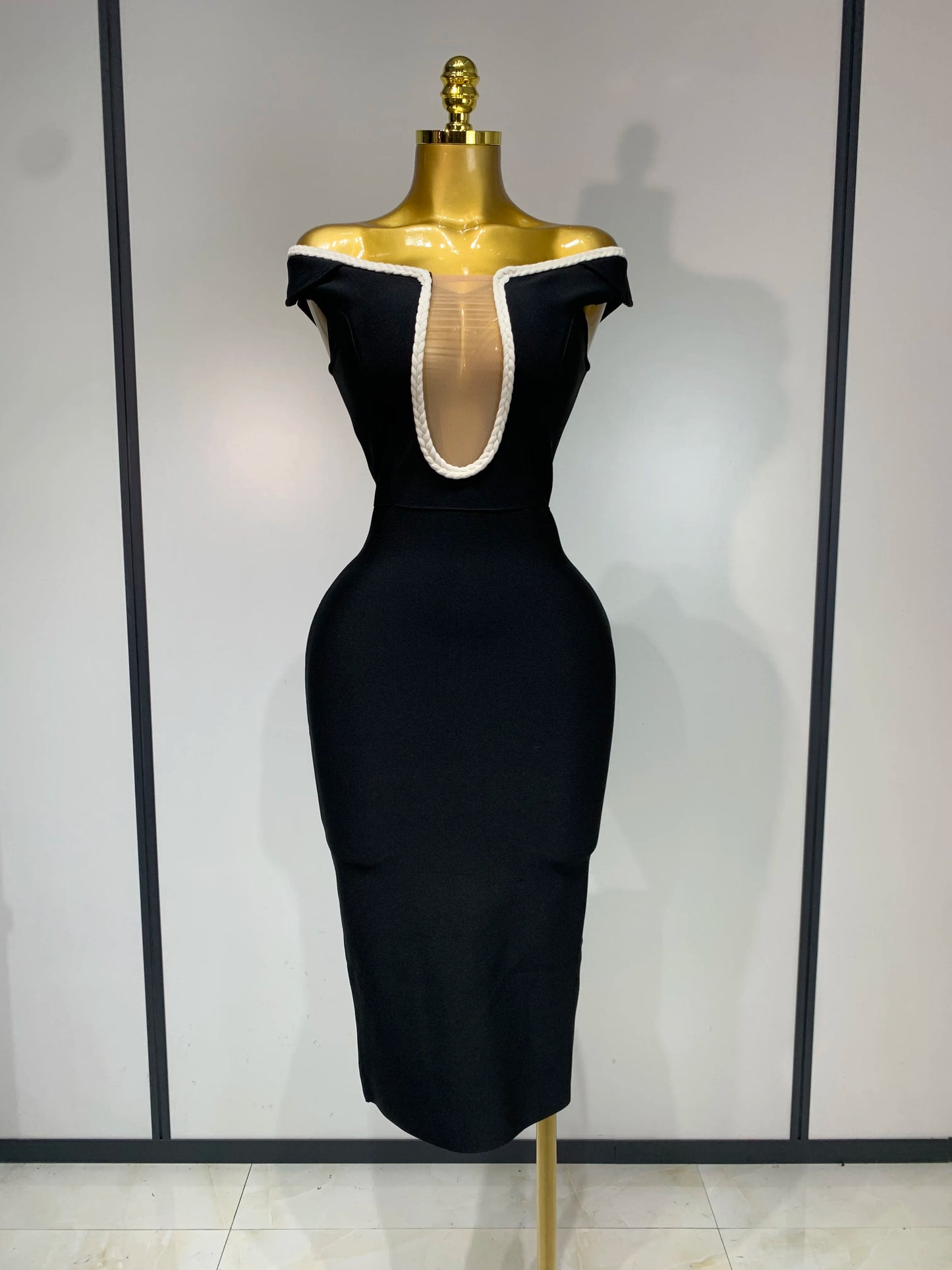 Sexy Mesh Patchwork Bandage Off Shoulder Cocktail Evening Party Birthday Dress