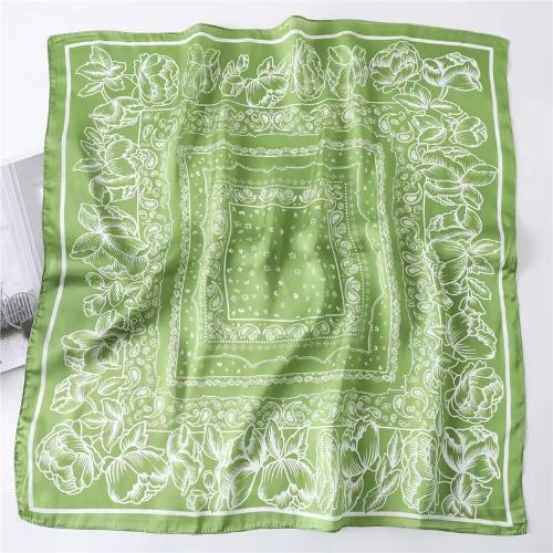 70cm Women Fashion Floral Print Square Silk Scarf Satin Shawl Wrap Scarves