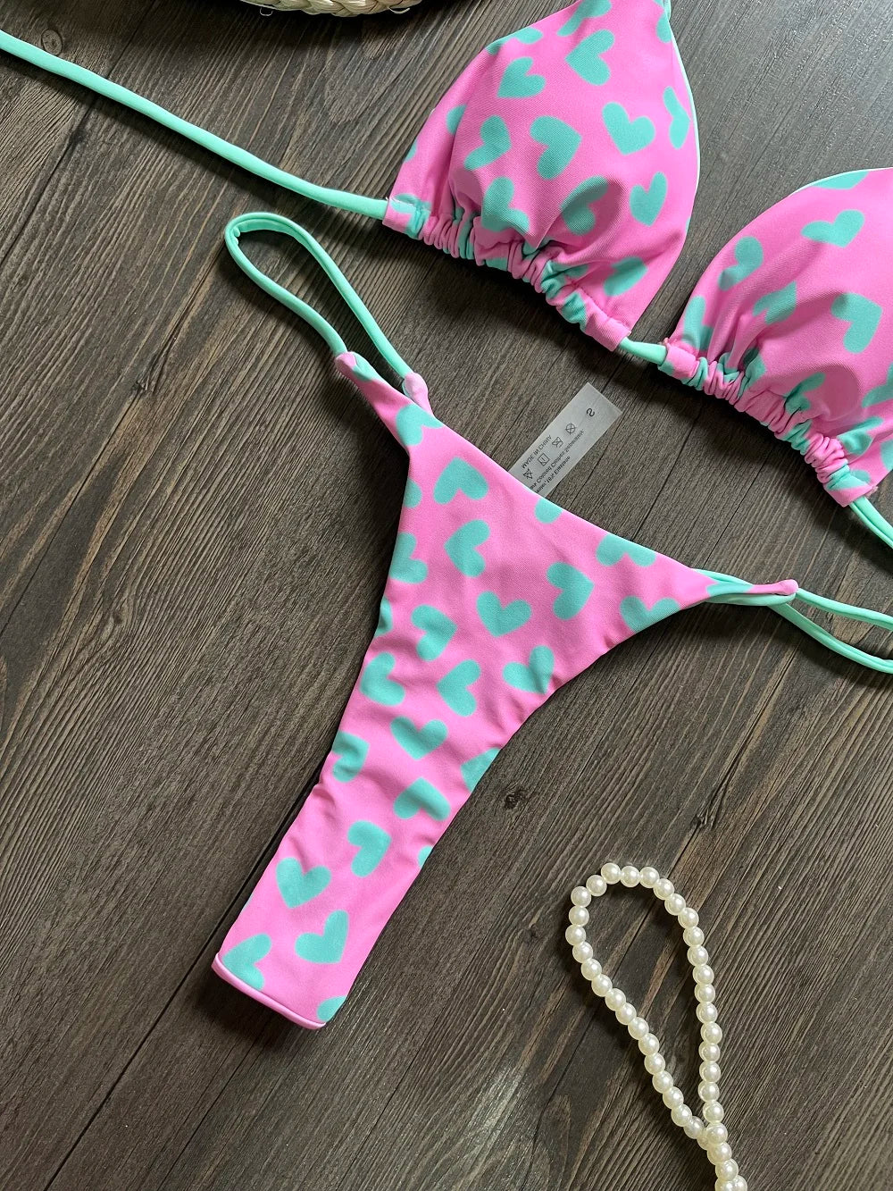 Sexy Print Thong Push Up Bikini Two Pieces Swimwear Beachwear Bathing Suits