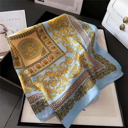 Women Silk Feeling Design Satin Square Scarf Wrap Shawl Scarves