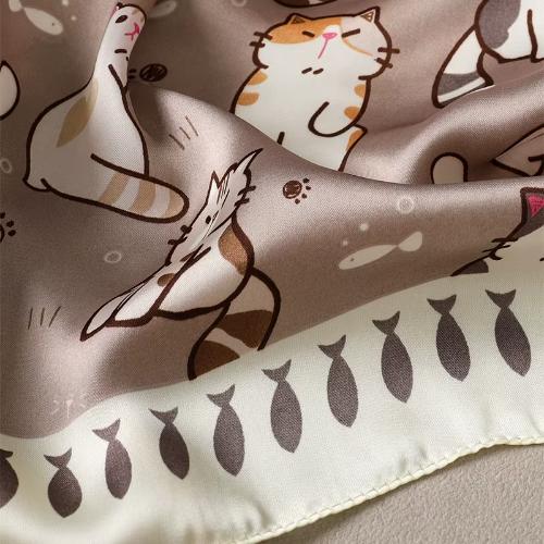 Women Fashion Square Small Silk Satin Scarf Design Printed Bandana Scarves