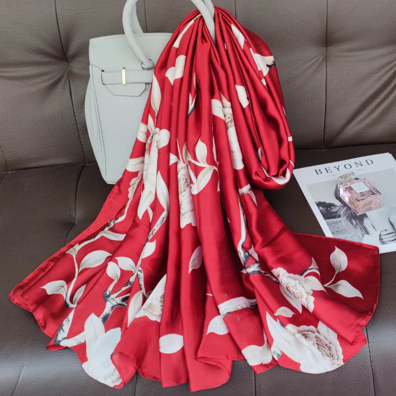 180X90cm Women Four Seasons Bandanna Designs Square Wrap Shawl Scarf Scarves kgL2