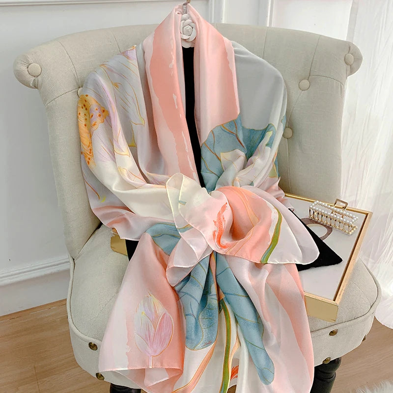 180X90cm Women Four Seasons Bandanna Designs Square Wrap Shawl Scarf Scarves kgL6