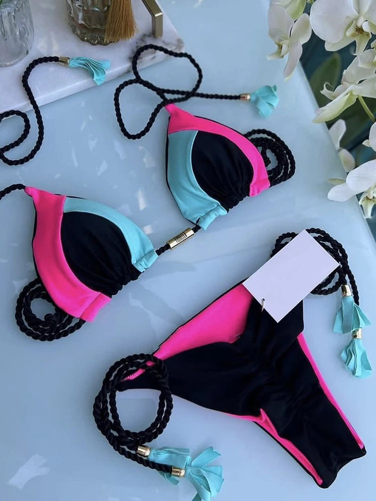 Two Pieces Bikinis Swimsuit Push Up Brazilian Beachwear Bathing Suit