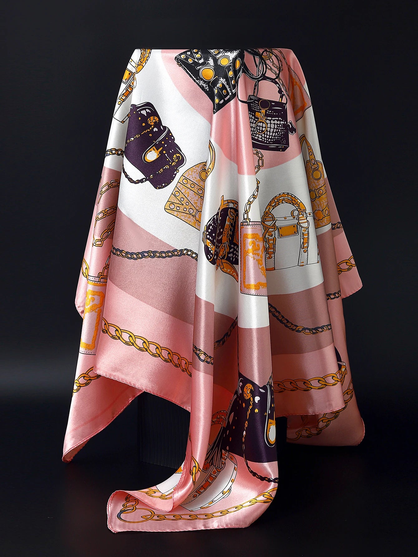 90cm Women Four Seasons Square Silk Satin Bandana Wrap Shawl Scarves Scarfs Sqk2