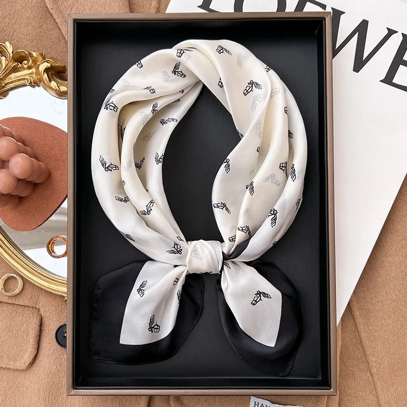 70*70cm Women Fashion Plaid Silk Satin Square Scarf Shawl Wrap Bandana Scarves