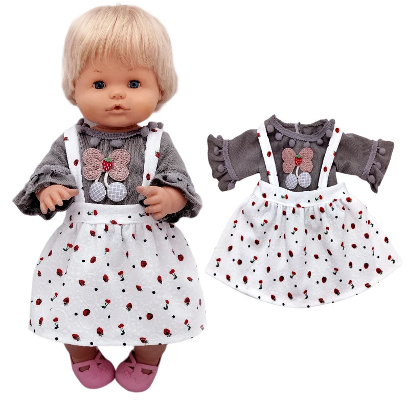 16 Inch Small Doll Clothes T-shirt 38cm Baby Fashion Denim Shorts