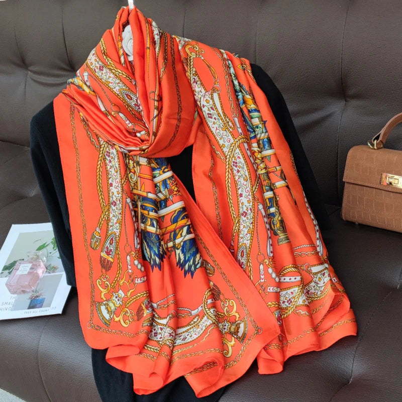 180X90cm Women Four Seasons Bandanna Designs Square Wrap Shawl Scarf Scarves kgL2