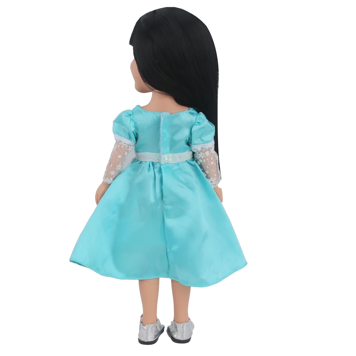 Lake Blue Snow Flower Dress For 14 Inches American Doll Three-tone Doll Skirt Clothes For 35cm Baby Russia DIY Girl Dolls Toy