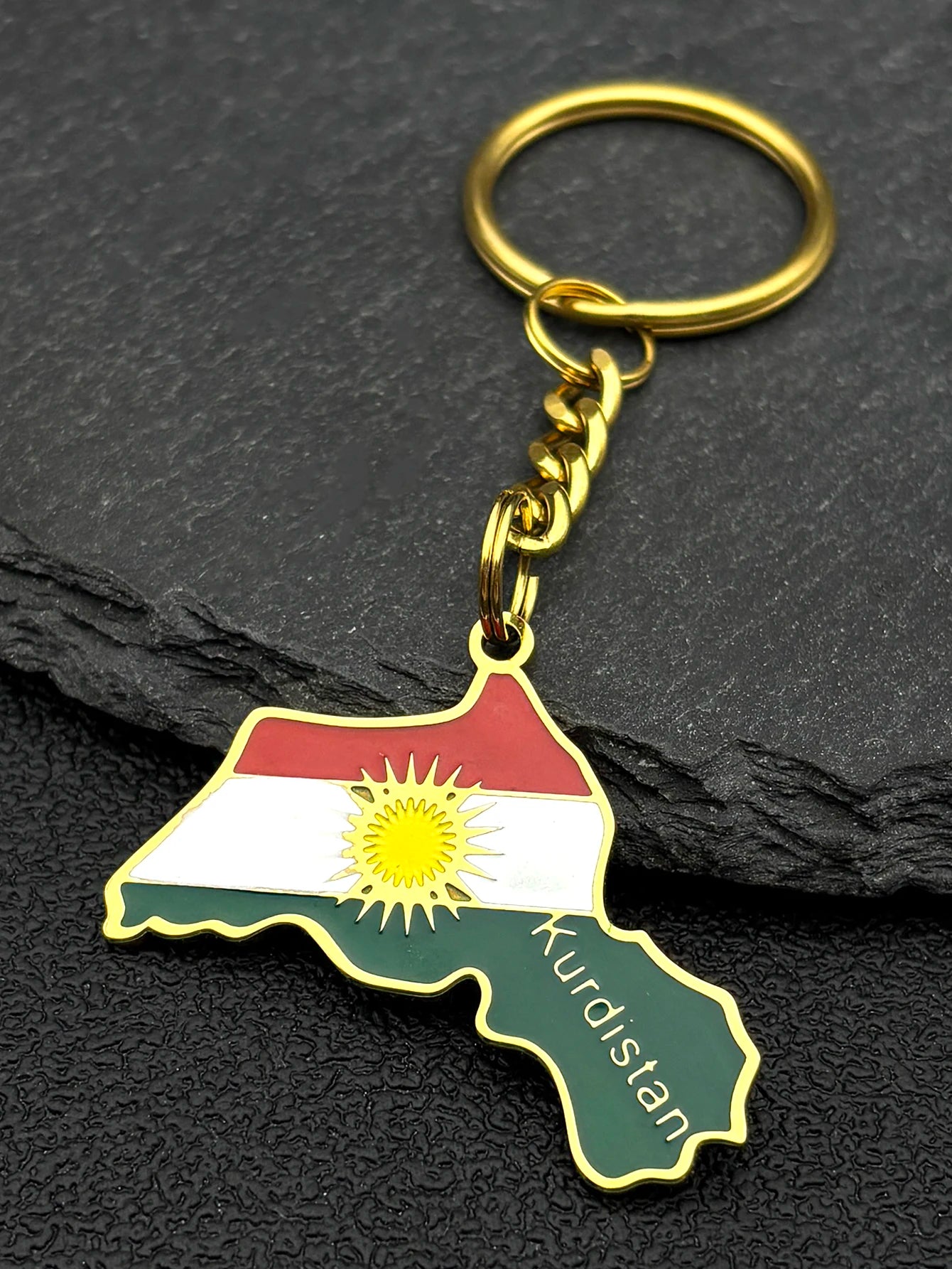 Women Men Kurdistan Afghanistan Region Flag Map Stainless Steel Pendants Necklace