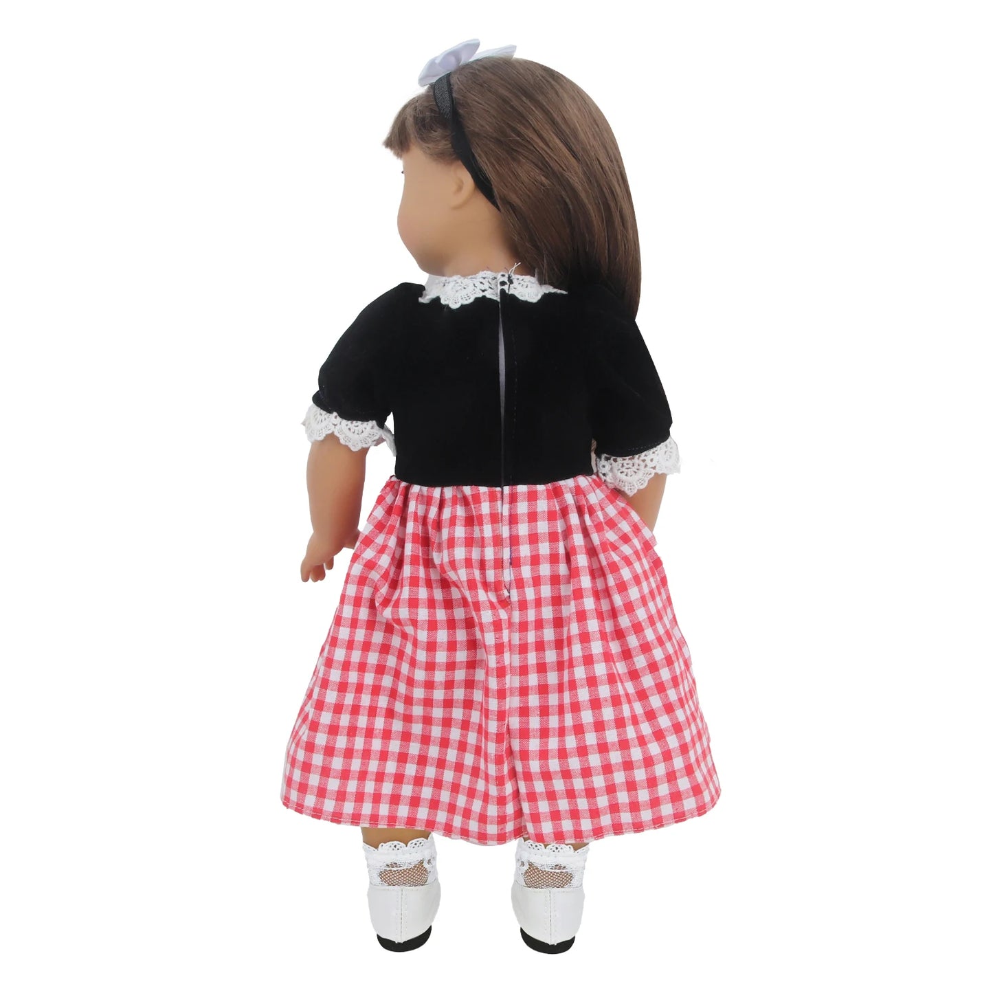Cute Princess Lace Plaid Skirt American 18-inch Girl Doll Clothes Set 43cm Baby Newborn Toys