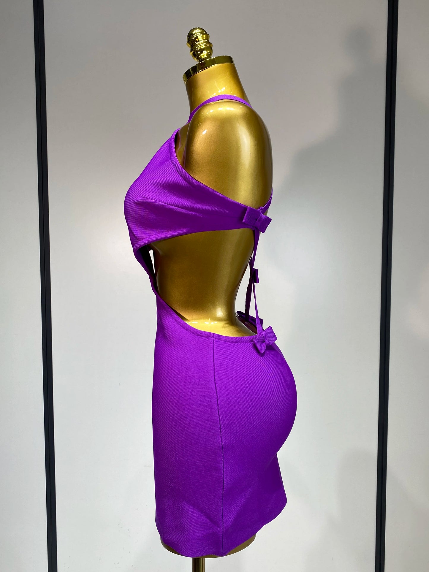 Sexy Backless Cut Out Bow Tie Bandage Celebrity Evening Party Birthday Dress