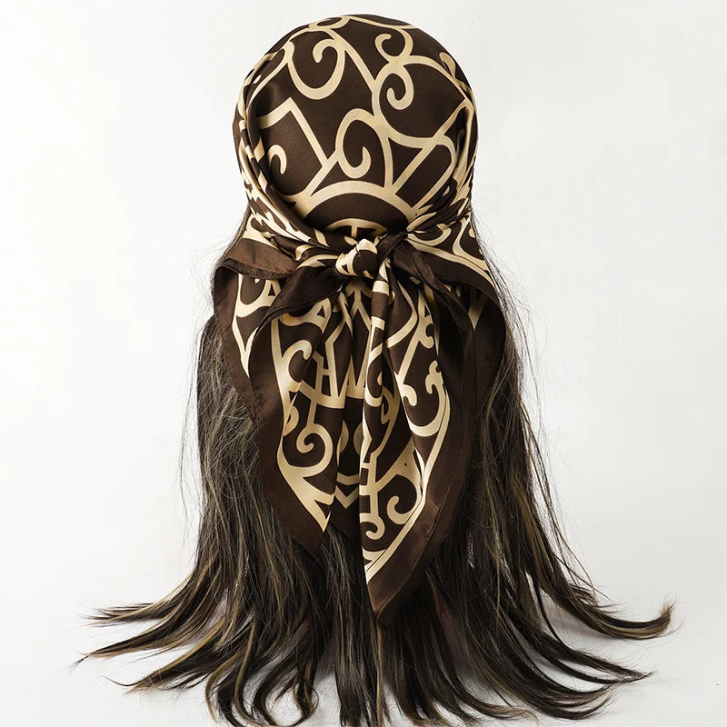 Women Fashion Square Small Silk Satin Scarf Design Printed Bandana Scarves