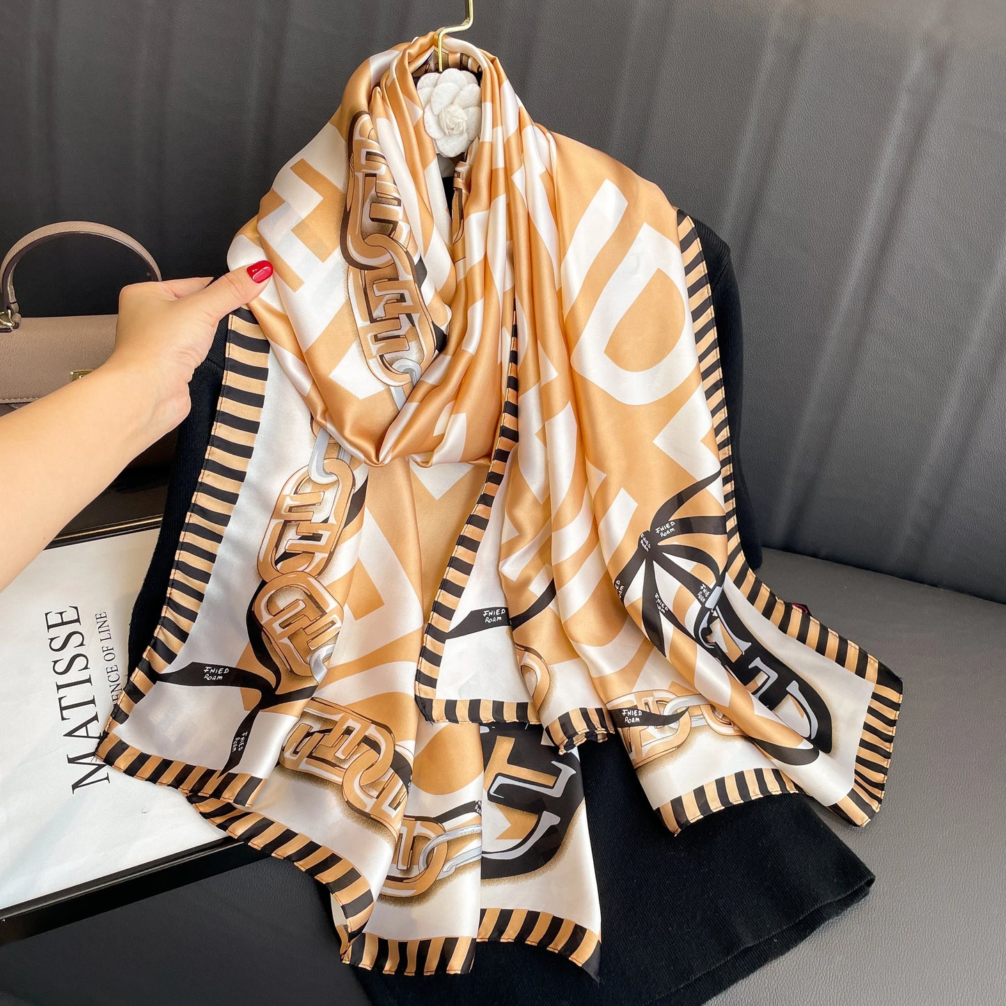 180X90CM Women Luxury Four Seasons Square Silk Satin Bandana Wrap Shawl Scarves Scarfs gk8