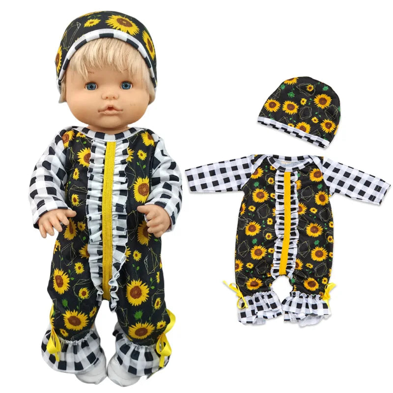 16 Inch Small Doll Clothes T-shirt 38cm Baby Fashion Denim Shorts