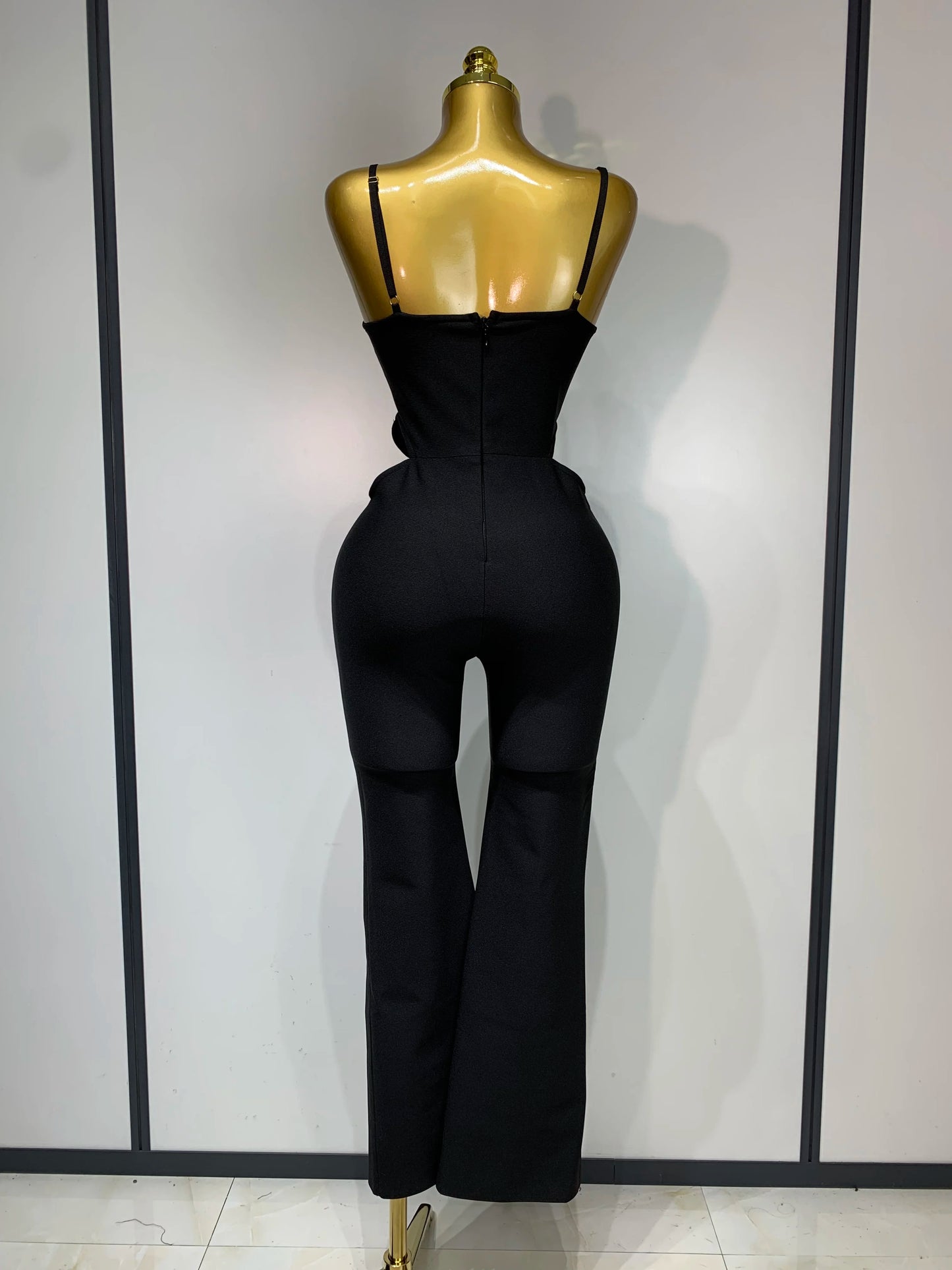 Sexy Backless Sleeveless Black Bandage Jumpsuit Club Cocktail Evening Dress