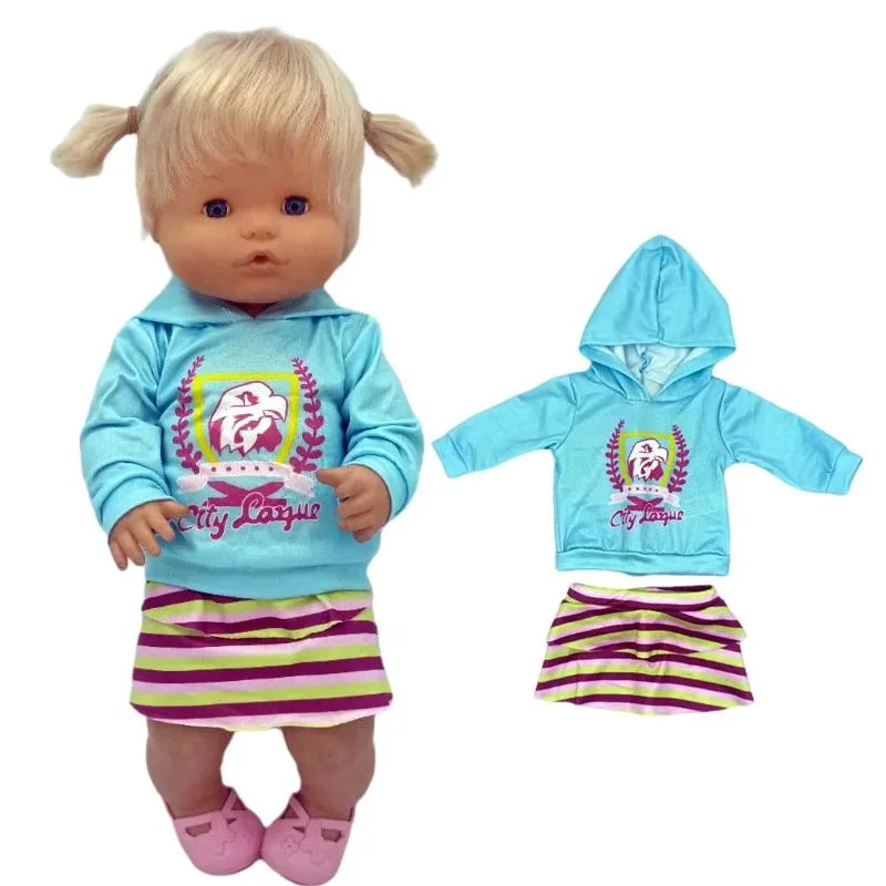 16 Inch Small Doll Clothes T-shirt 38cm Baby Fashion Denim Shorts