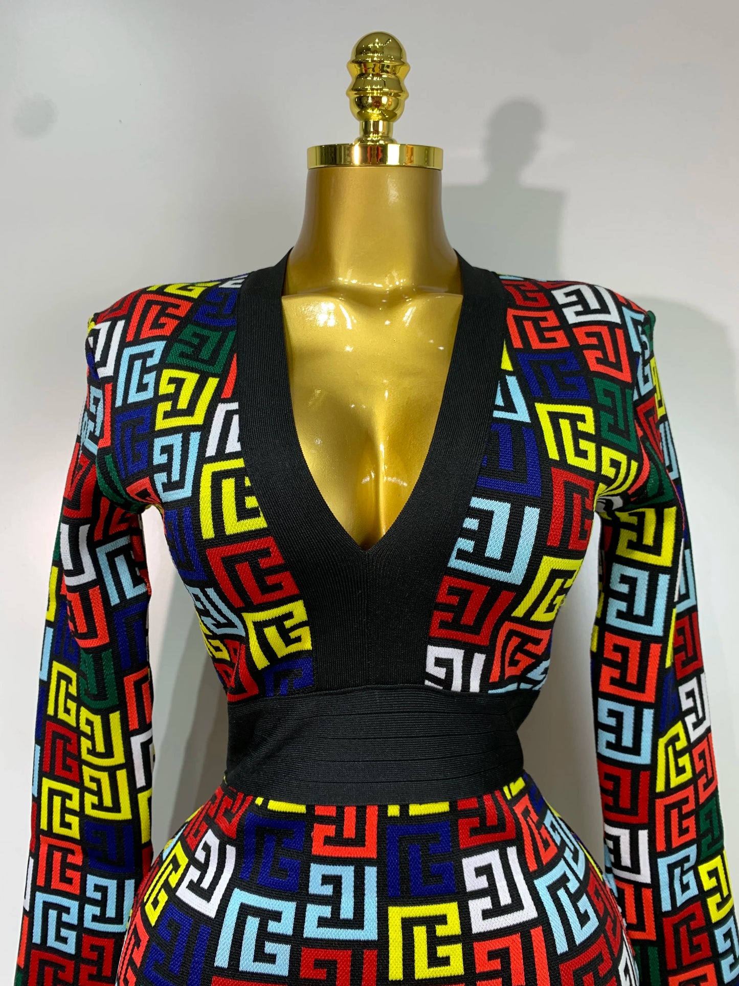 Women Long Sleeve V-Neck Bodycon Short Bandage Evening Party Cocktail Dress