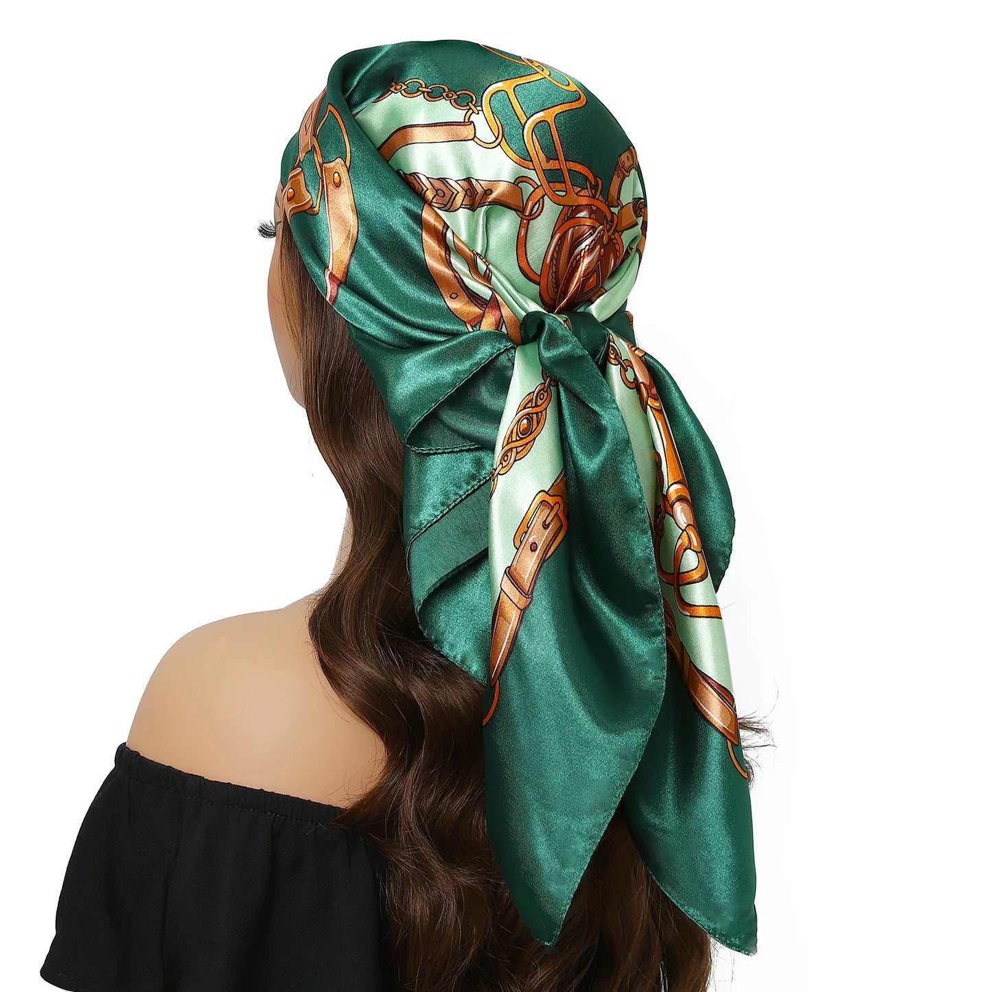 90cm Women Four Seasons Square Silk Satin Bandana Wrap Shawl Scarves Scarfs Sqk2