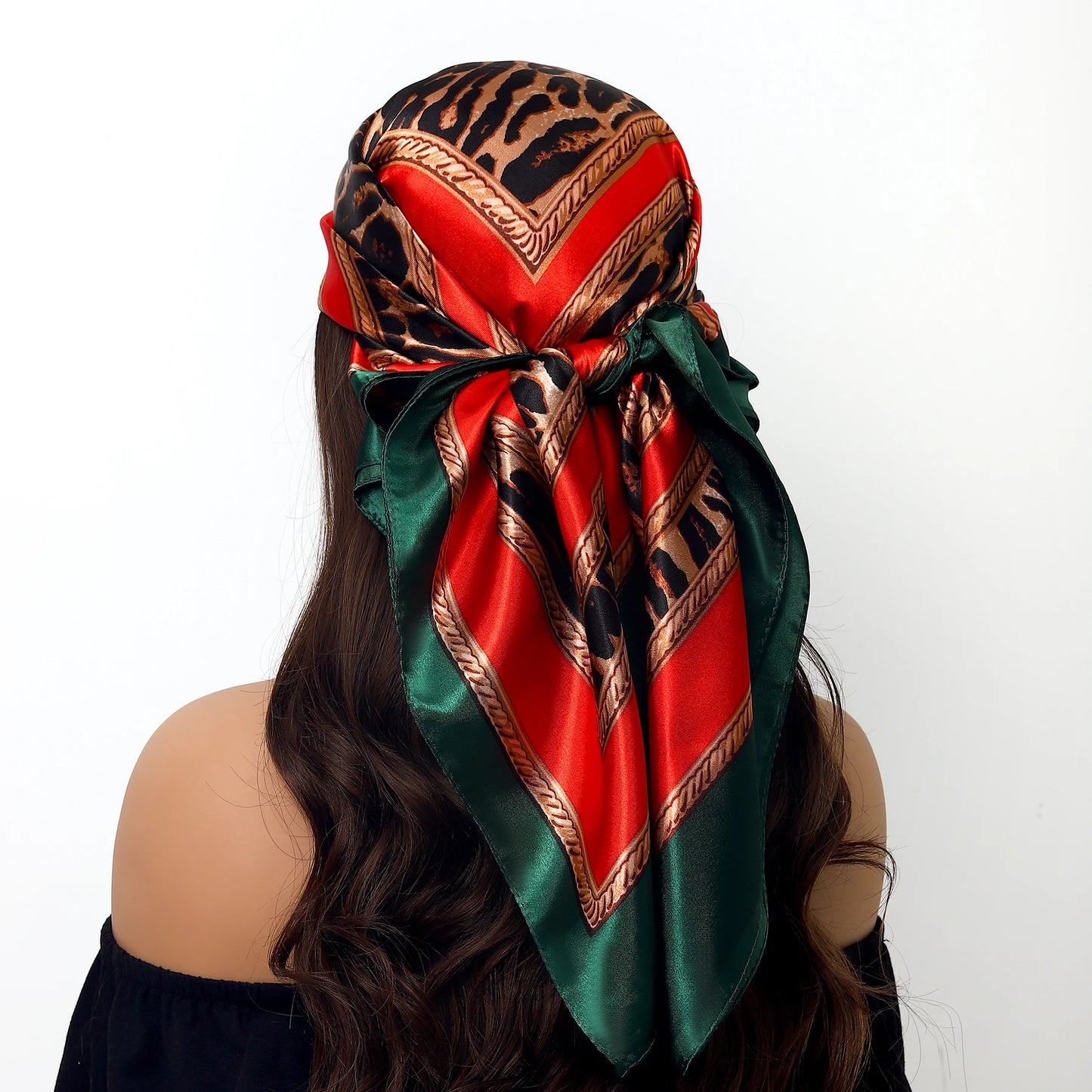 90cm Women Four Seasons Square Silk Satin Bandana Wrap Shawl Scarves Scarfs Sqk7
