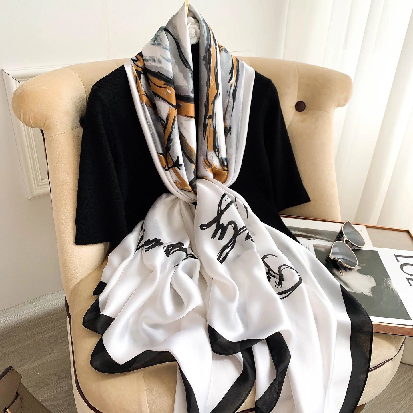 180X90cm Women Four Seasons Bandanna Designs Square Wrap Shawl Scarf Scarves kgL8