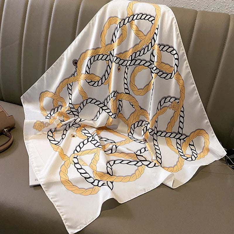 70cm Women Fashion Silk Satin Design Scarf Bandana Shawl Wrap Scarves