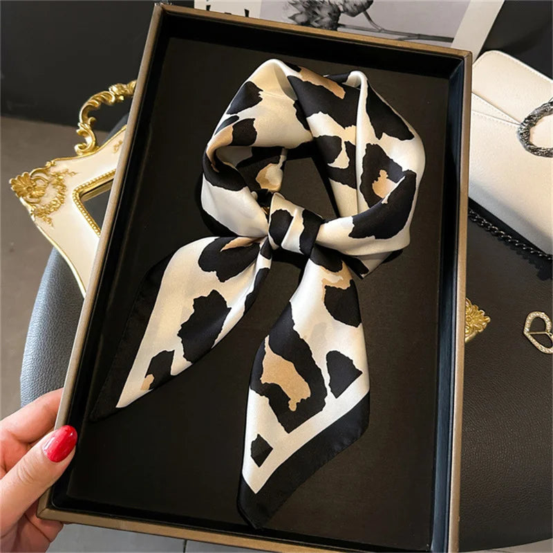 Women Silk Like Square Scarf Printed Satin Bandana Tie Shawl Wraps Scarves